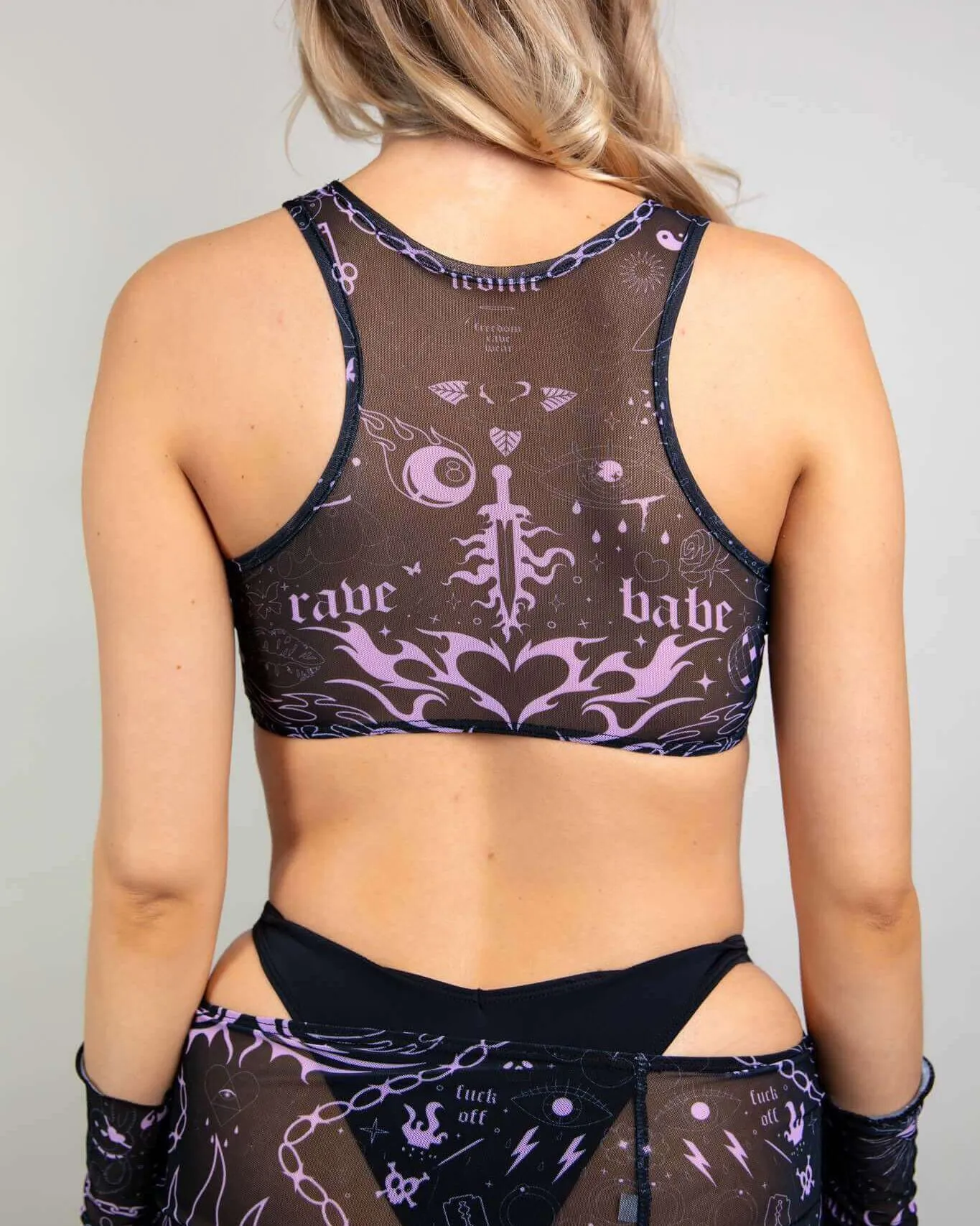 Inkwork Mesh Keyhole Top