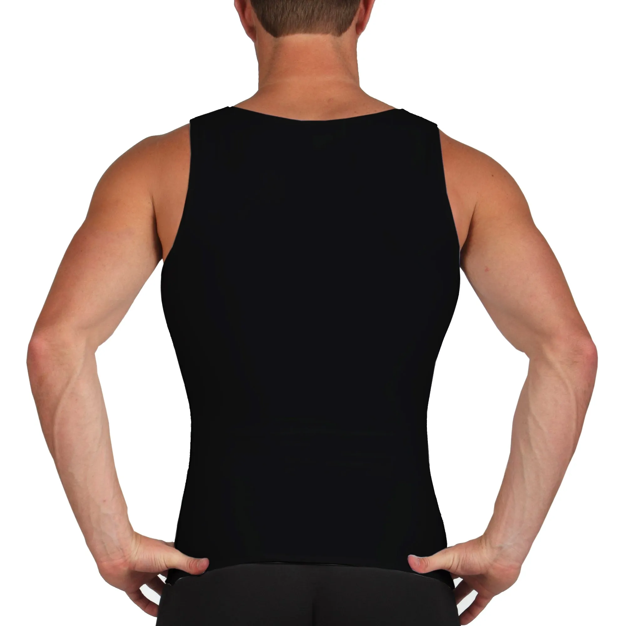 Insta Slim Active Compression Contrast Stitching Muscle Tank MA0221 by InstantFigure - InstaSlim - InstantRecoveryMD