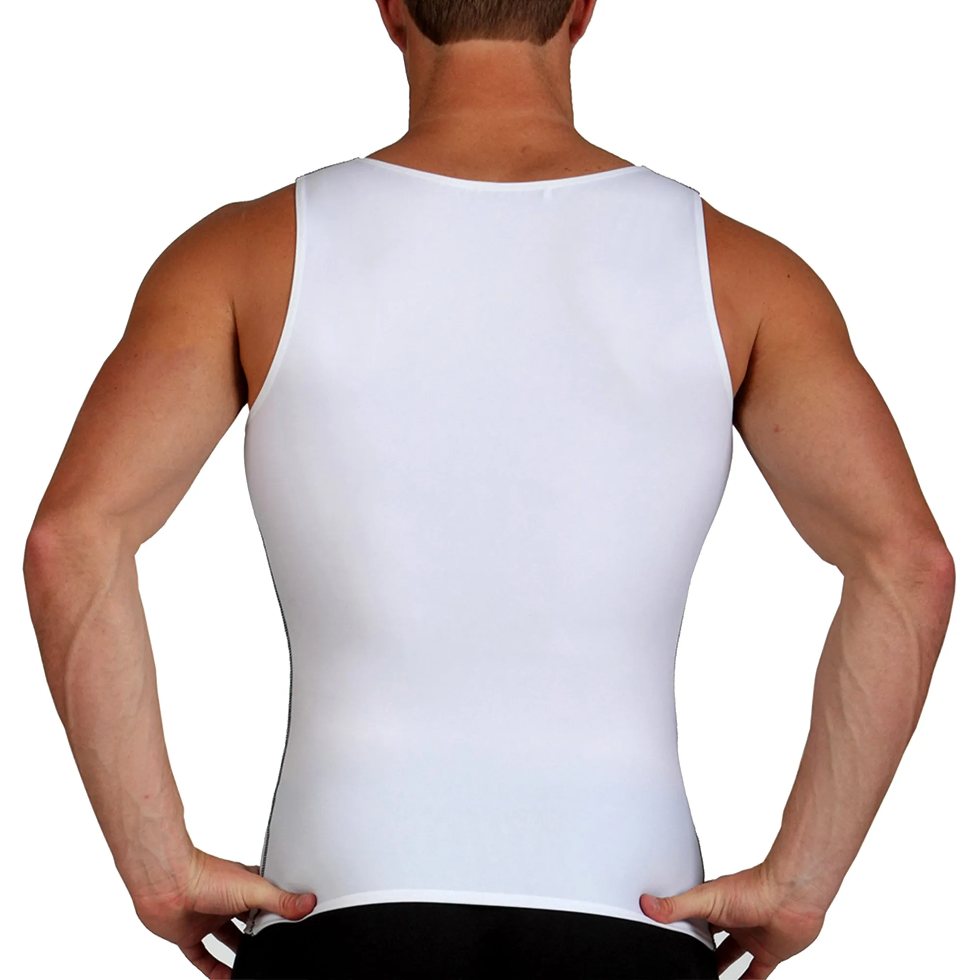Insta Slim Active Compression Contrast Stitching Muscle Tank MA0221 by InstantFigure - InstaSlim - InstantRecoveryMD