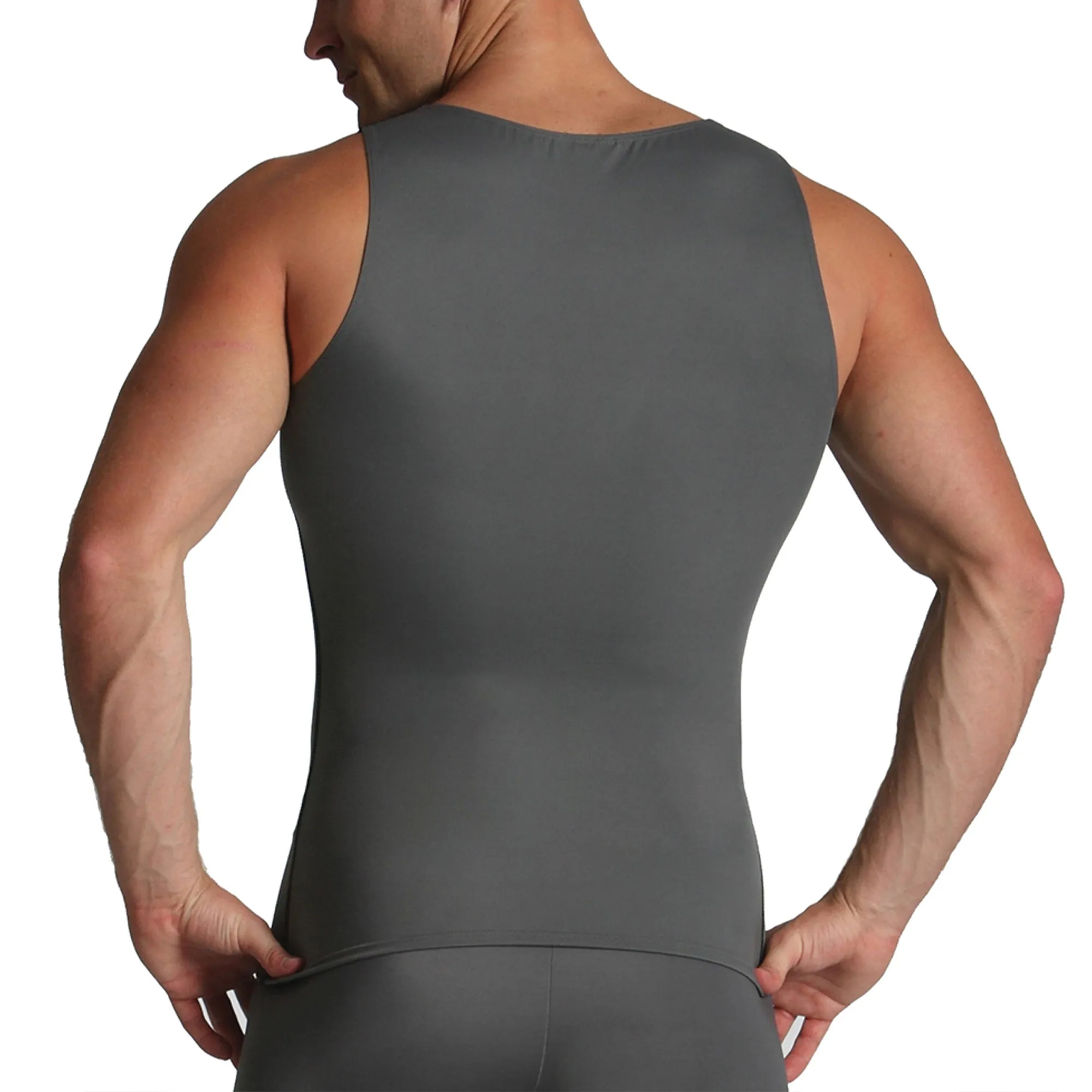 Insta Slim Active Compression Contrast Stitching Muscle Tank MA0221 by InstantFigure - InstaSlim - InstantRecoveryMD