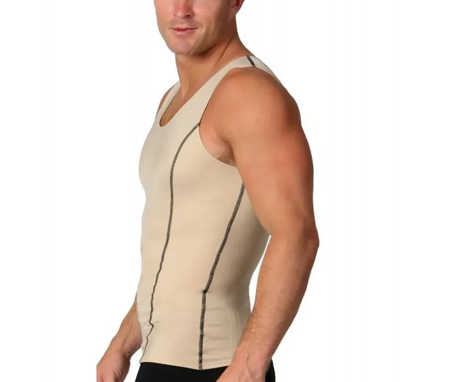 Insta Slim Active Compression Contrast Stitching Muscle Tank MA0221 by InstantFigure - InstaSlim - InstantRecoveryMD