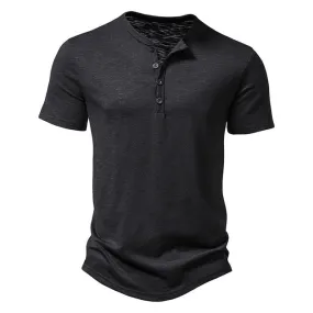 James Henley Kraag Heren T-shirt, Hoogwaardige Kwaliteit