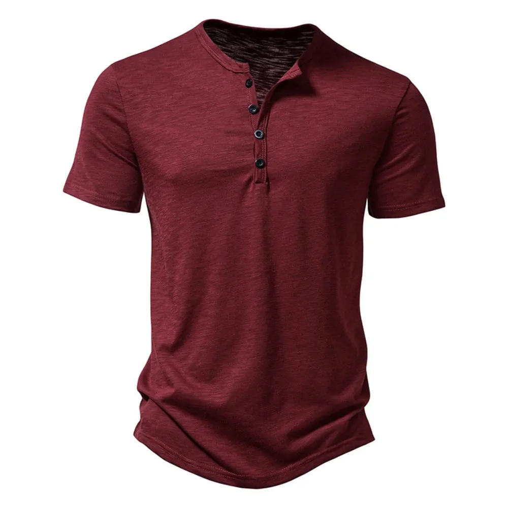 James Henley Kraag Heren T-shirt, Hoogwaardige Kwaliteit
