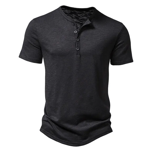 James Henley Kraag Heren T-shirt, Hoogwaardige Kwaliteit