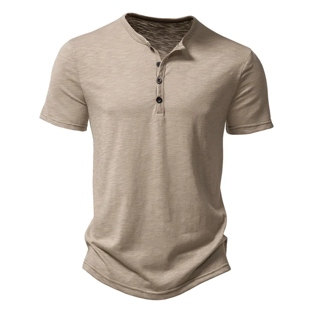 James Henley Kraag Heren T-shirt, Hoogwaardige Kwaliteit