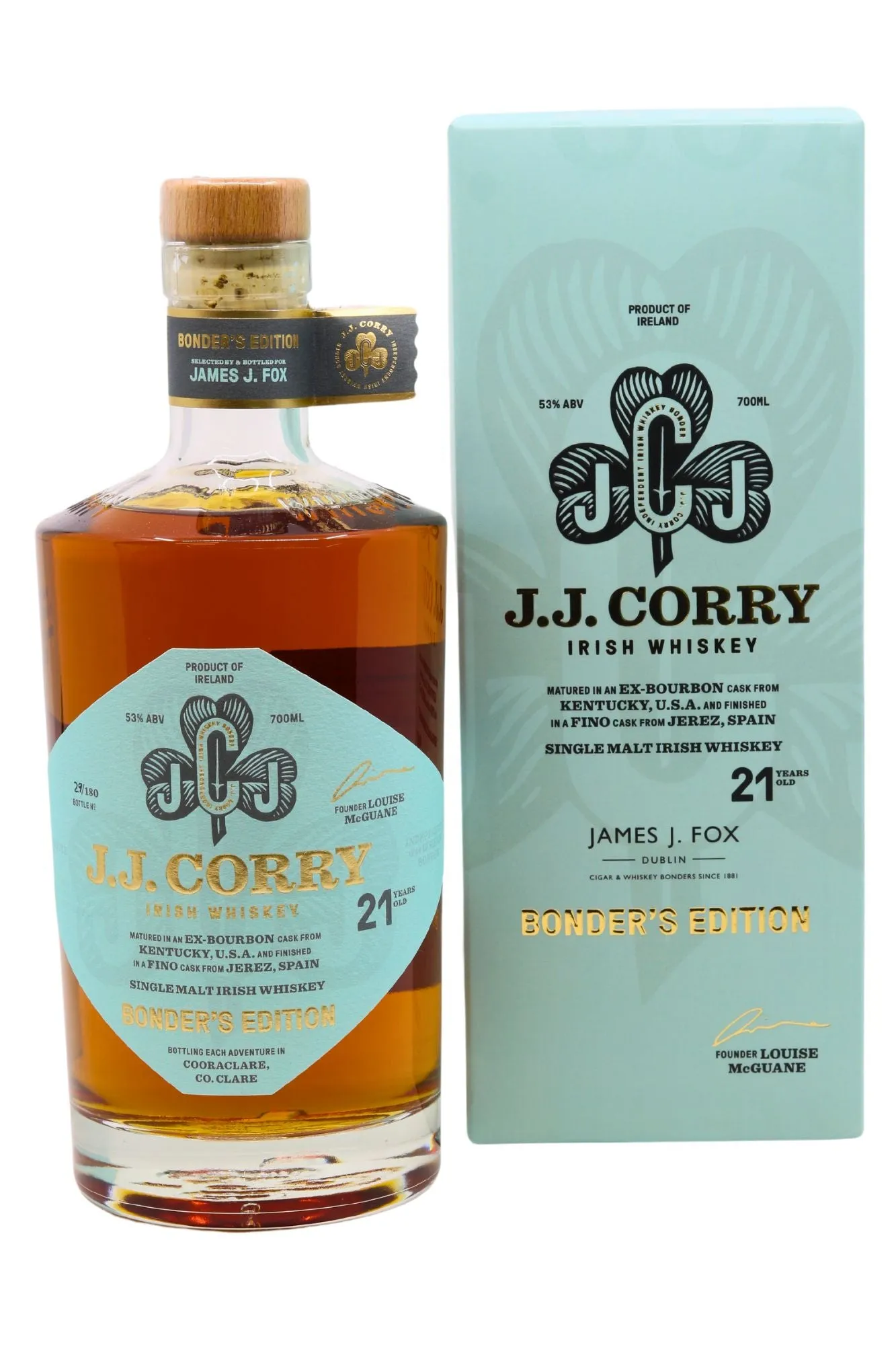 JJ Corry Bonder's Edition 21 Year Old Single Malt Fino Sherry Finish