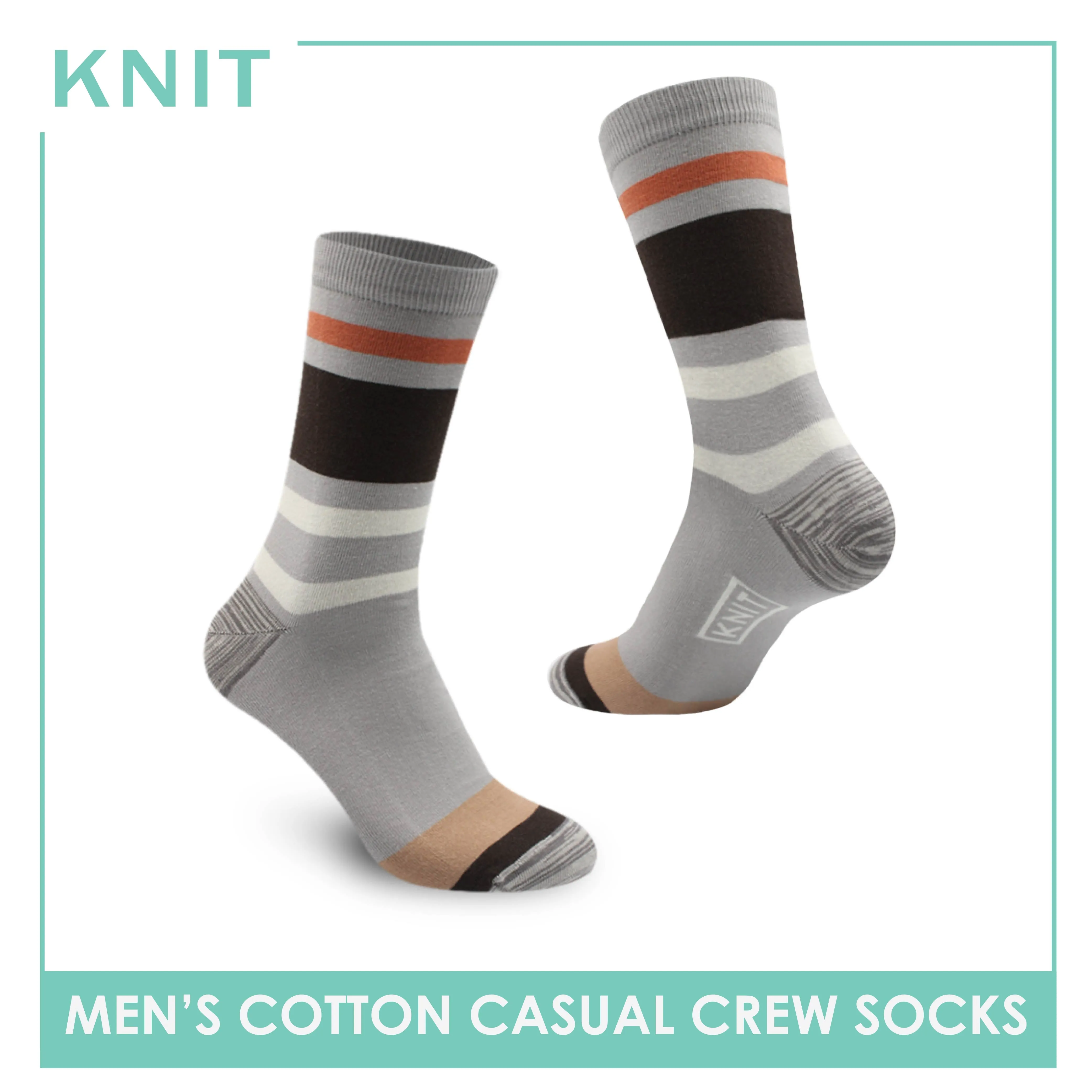 Knit Men's Retro Cotton Light Performance Crew Socks 1 pair KMC2402