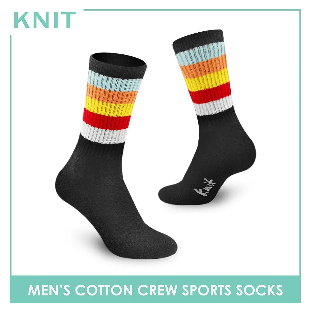 Knit Men’s Retro Fashion Printed Cotton Crew Thin Casual Socks 1 Pair KMS4