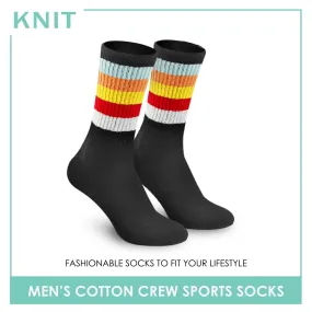 Knit Men’s Retro Fashion Printed Cotton Crew Thin Casual Socks 1 Pair KMS4