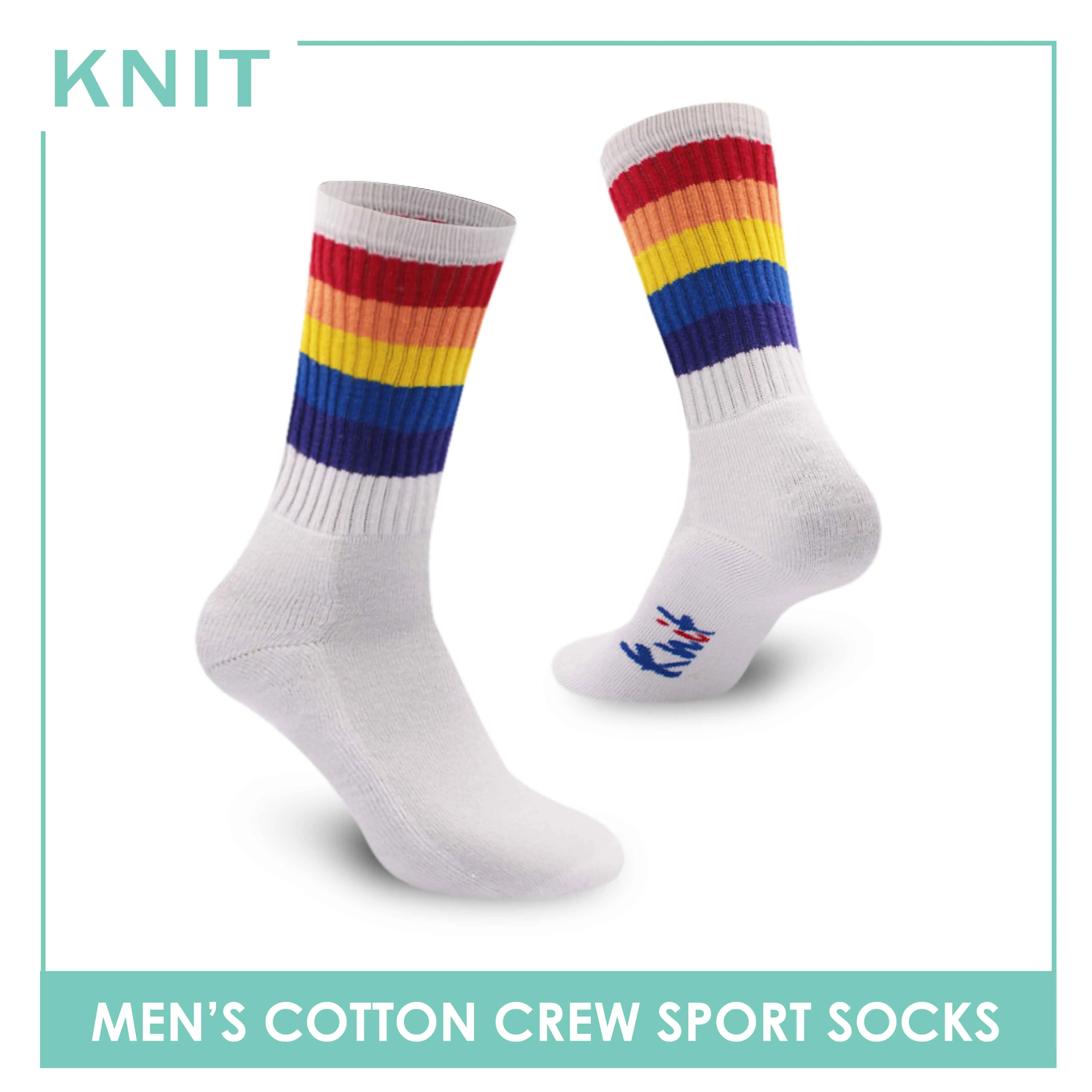 Knit Men’s Retro Fashion Printed Cotton Crew Thin Casual Socks 1 Pair KMS4