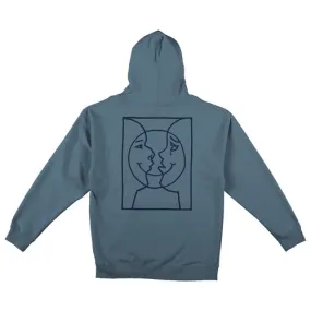KROOKED Moonsmile Raw Pullover Hoodie Slate Blue/Navy Prints