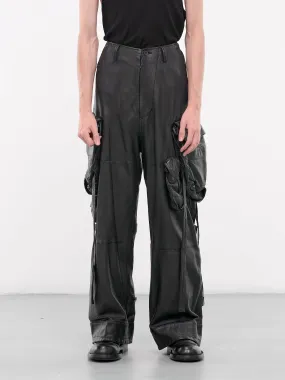 Lamb Leather Cargo Pants (879PAM7-BLACK)