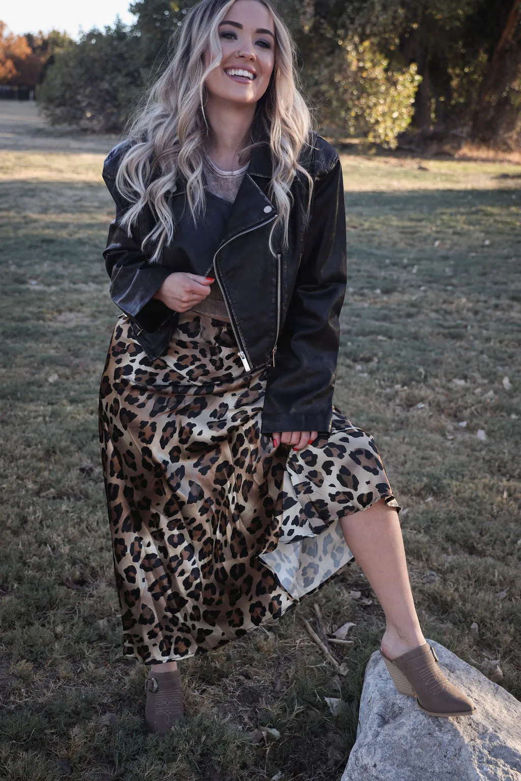 Let's Get Wild Leopard Maxi Skirt