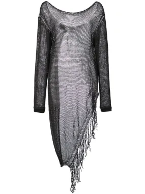 Linen Knit Fringe Top