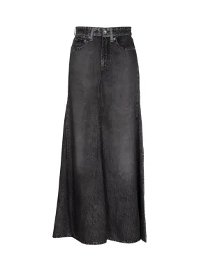 Liquid Miramar Maxi Skirt (Black Magic)