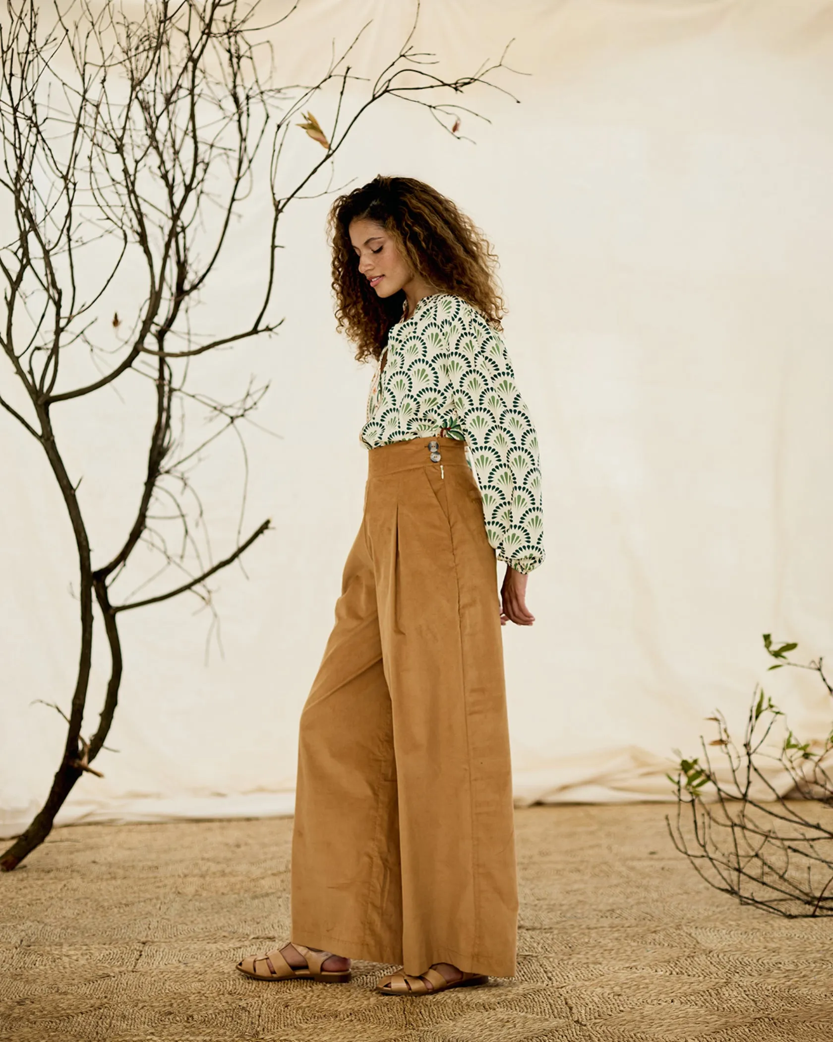 Long Culottes - Toffee Corduroy