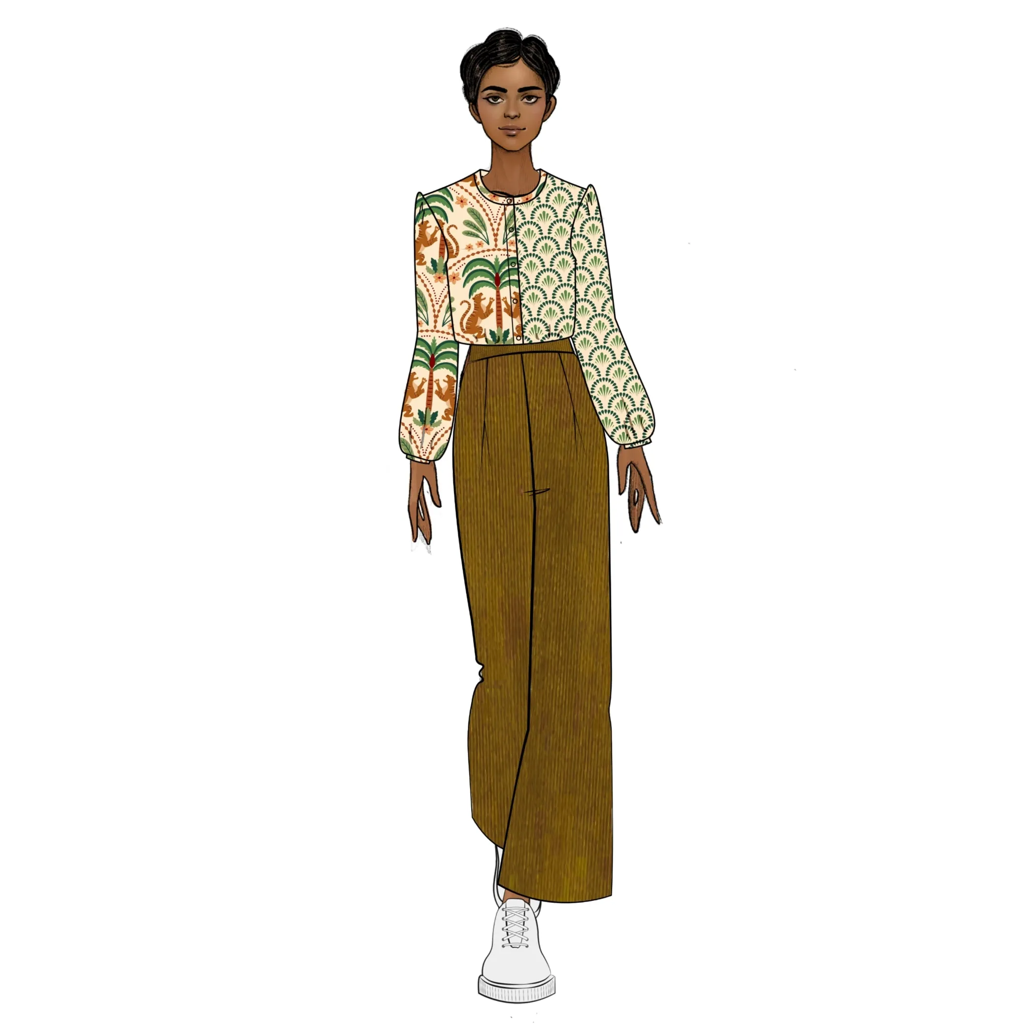Long Culottes - Toffee Corduroy
