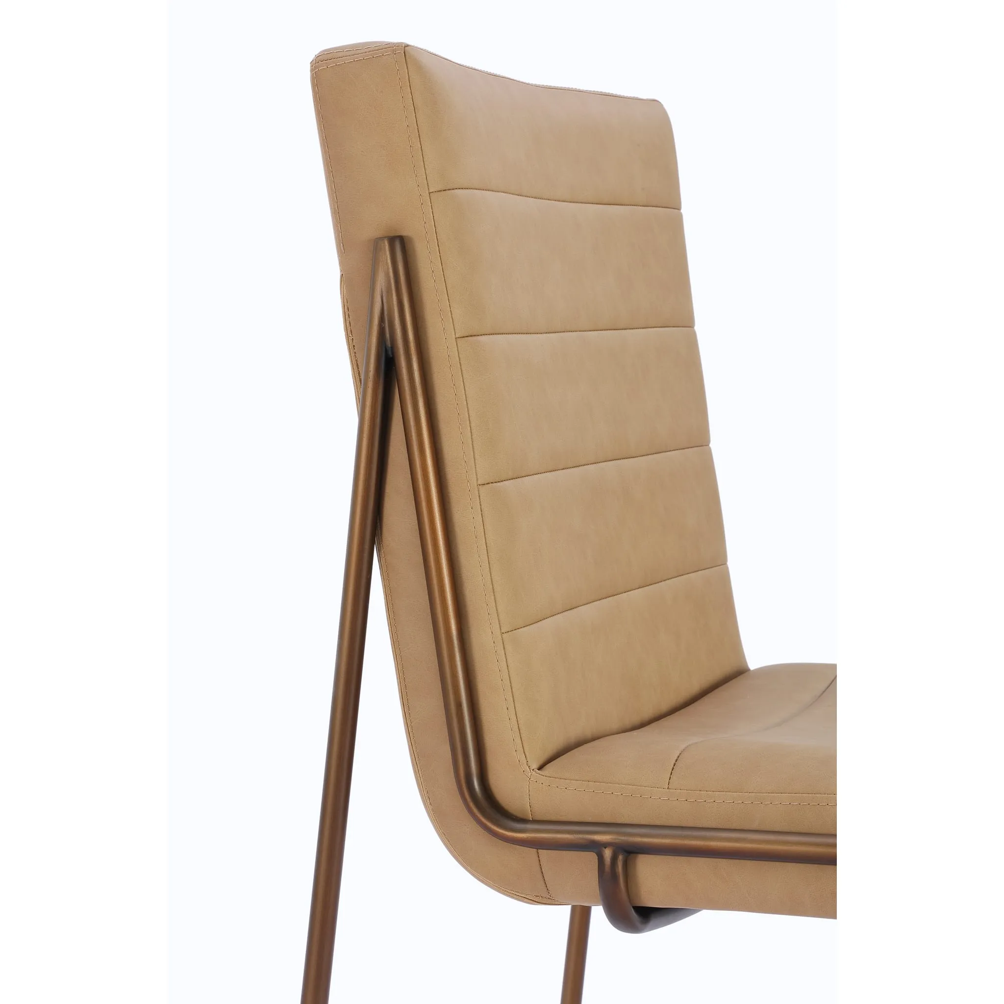 Madison Metal Frame Dining Chair in Honey Synthetic Leather