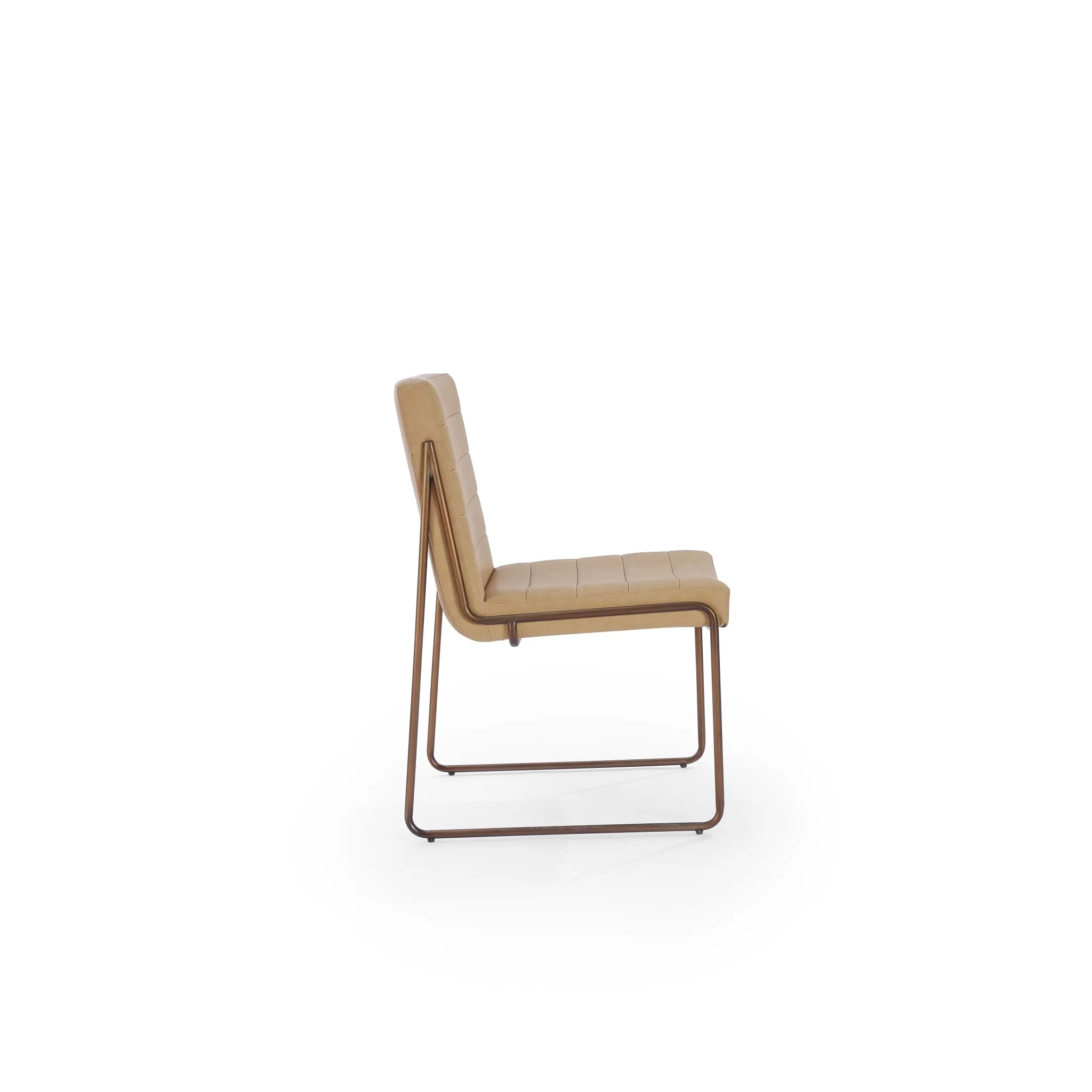 Madison Metal Frame Dining Chair in Honey Synthetic Leather
