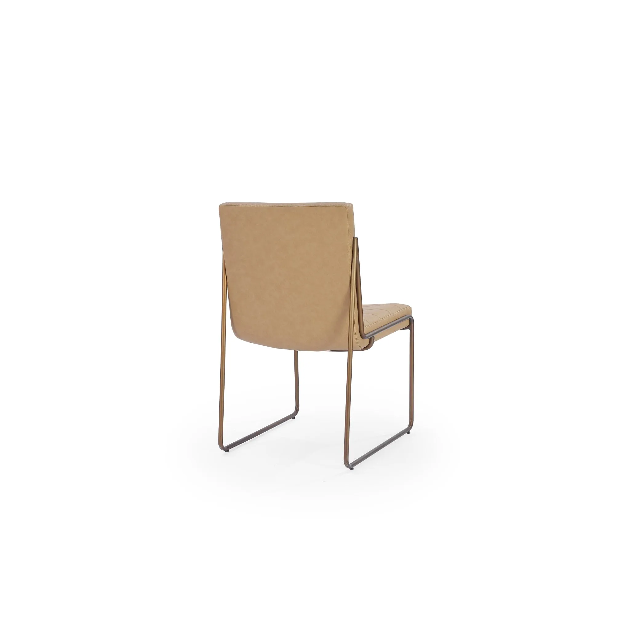 Madison Metal Frame Dining Chair in Honey Synthetic Leather