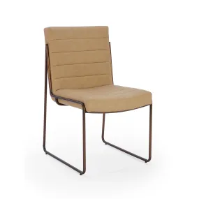 Madison Metal Frame Dining Chair in Honey Synthetic Leather
