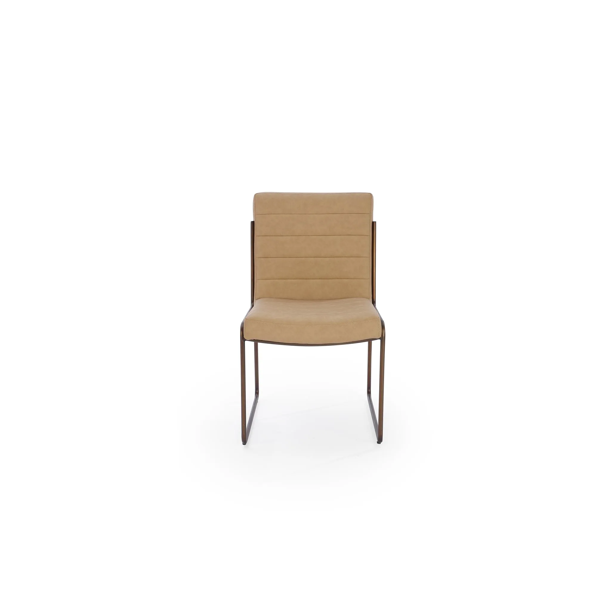 Madison Metal Frame Dining Chair in Honey Synthetic Leather