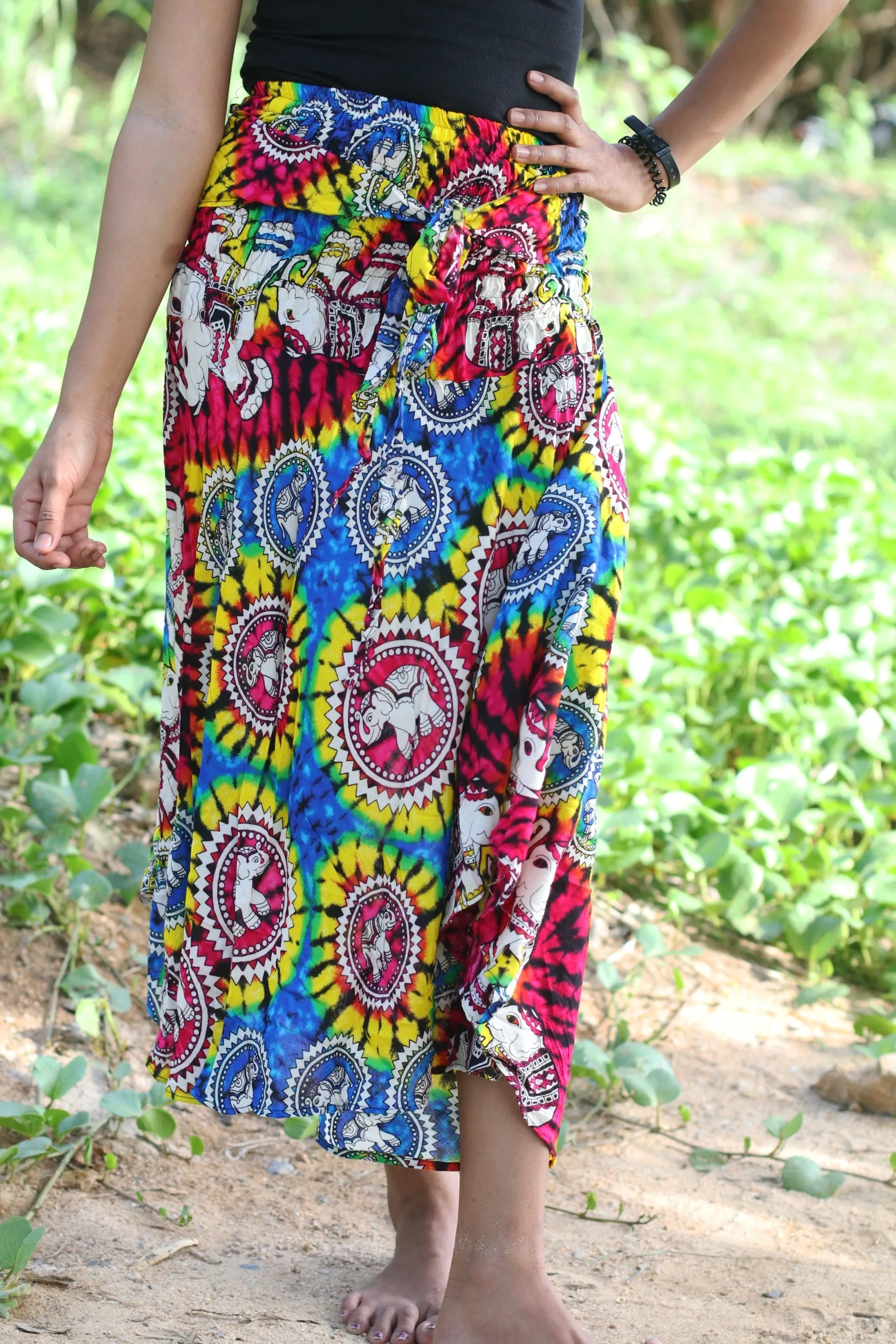 Maxi Tie dye Dresses Long Skirts Women Boho Dress Hippie Wrap Gypsy Party Festival Clothes Elephant