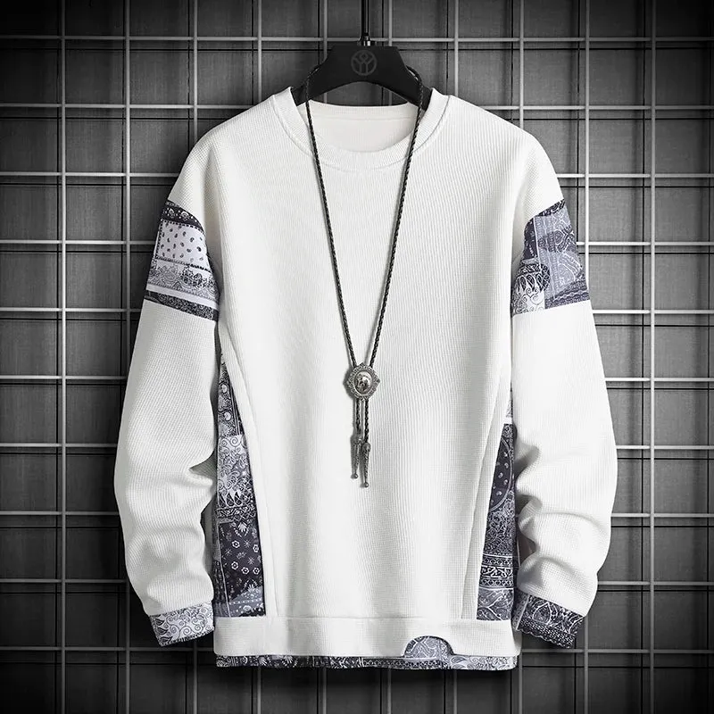 Men Print Casual Cotton O-Neck shirt