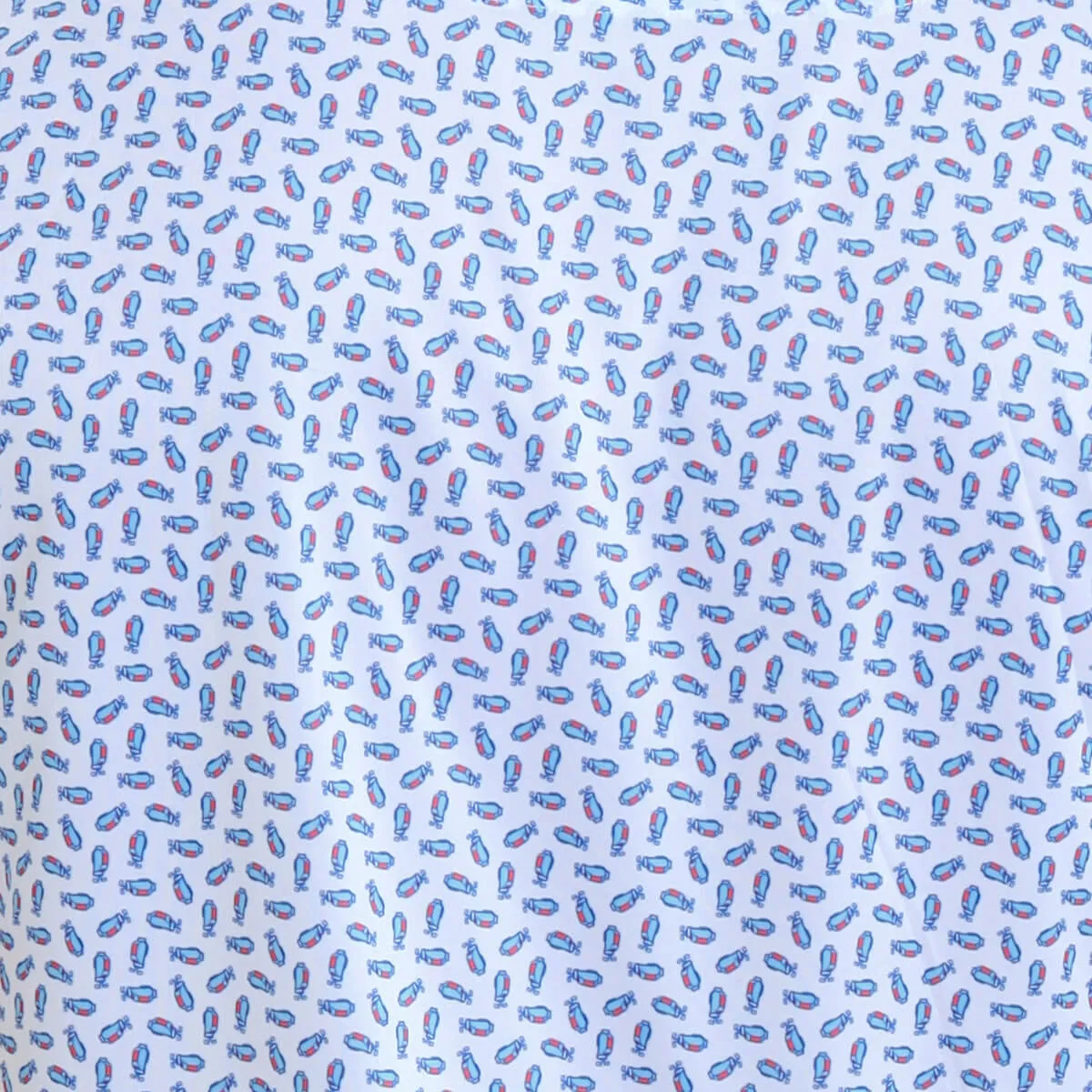 Mens Golf Shirt - Bags | Coral & Blue