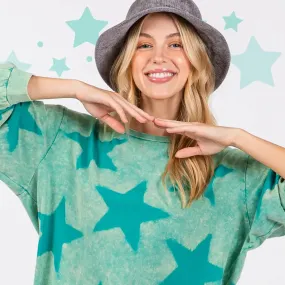 Mineral Wash Star Graphic Print Top /Stuffology Boutique