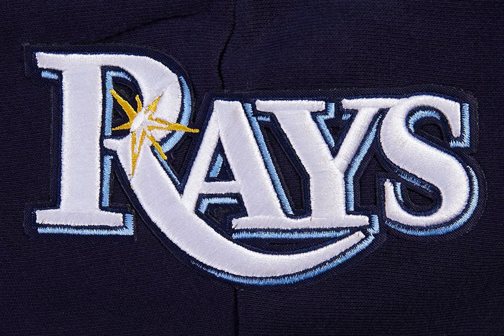 MLB TAMPA BAY RAYS SCRIPT TAIL WOMEN'S RIB FLC CROPPED PO HOODIE (MIDNIGHT NAVY)