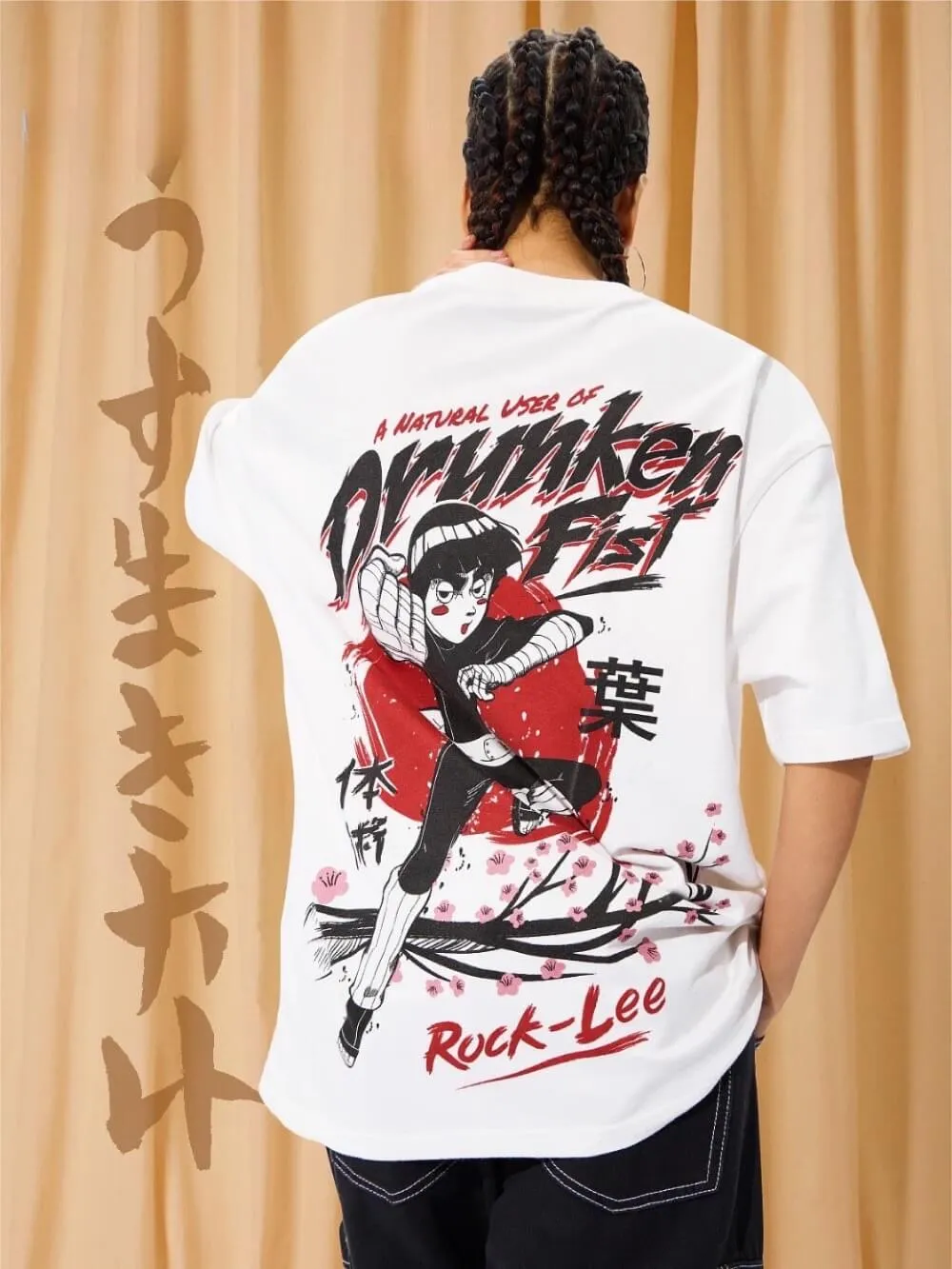 Naruto Drunken Fist Graphic Printed High Quality Womens Drop Shoulder Tee Legacy Boutiques Dhaka