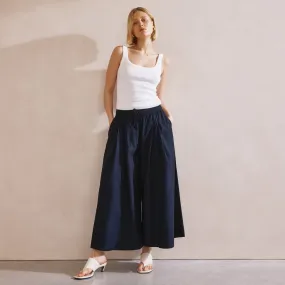 Navy Super Wide Leg Culottes