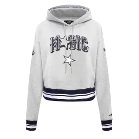 NBA ORLANDO MAGIC CITY EDITION 24-25 WOMEN'S RIB FLC CROPPED PO HOODIE (HEATHER GREY/MIDNIGHT NAVY)