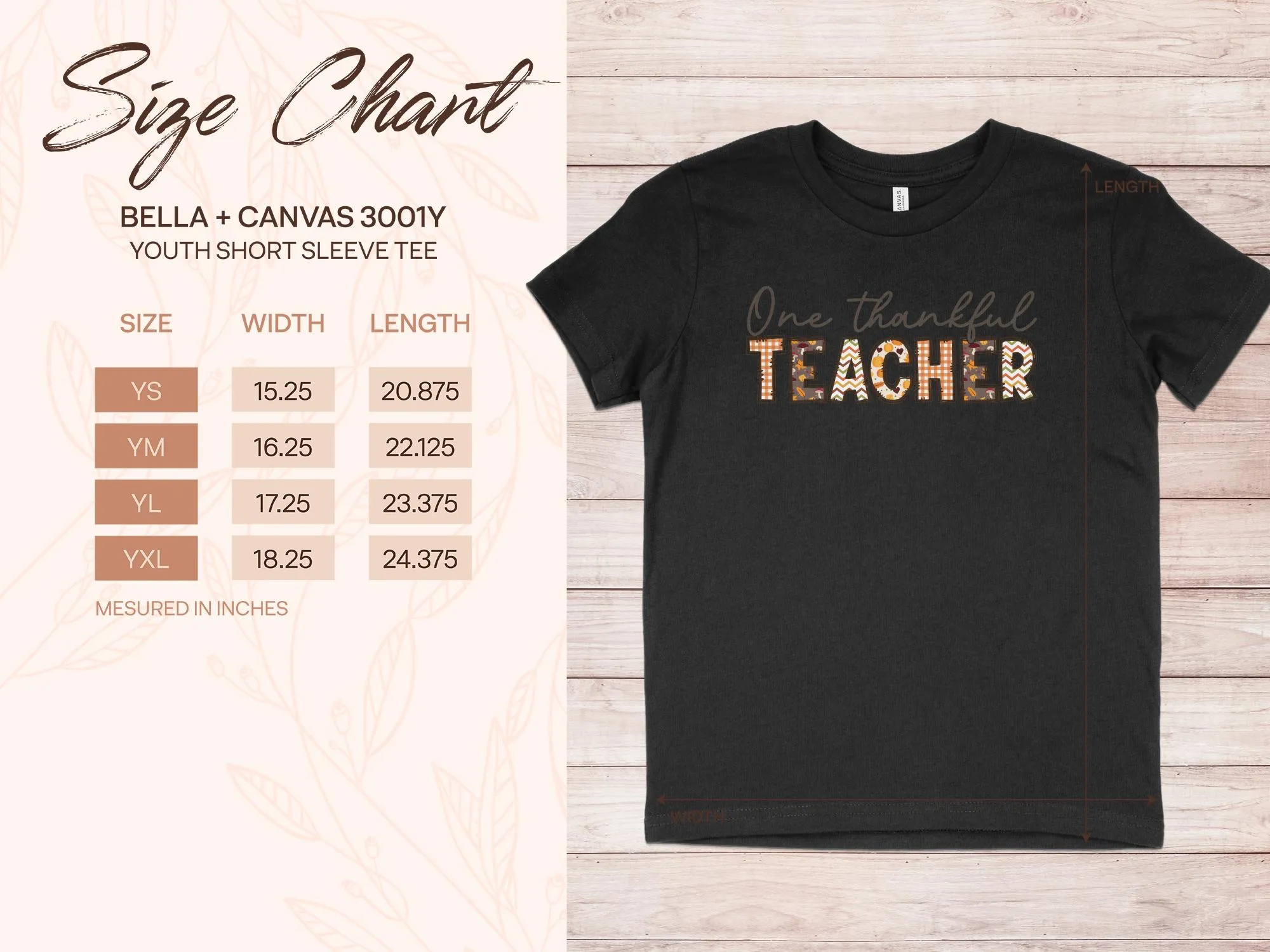 One Thankful Teacher Shirt,Tank, Sweatshirt and Matching Family Shirts. Perfect for a Fall, Autumn or Thanksgiving Gift