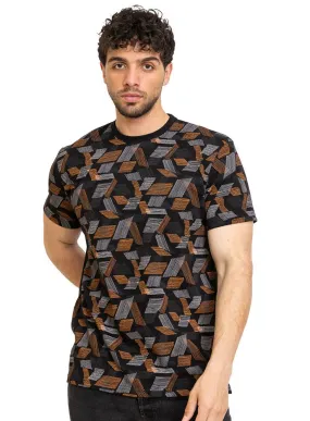 Orange Printed Round T-Shirt Design 2