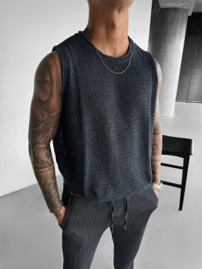 Oversize Textured Tanktop - Anthracite