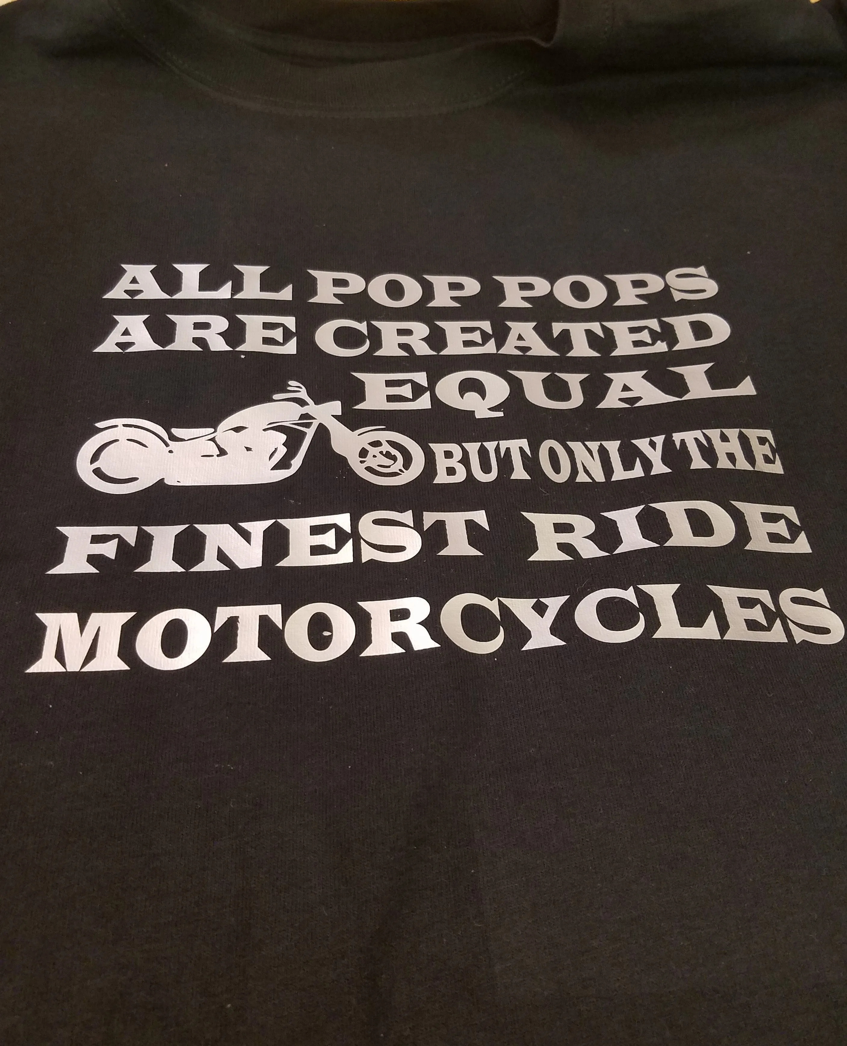 Pop Pop Motorcycle -Short Sleeve Black T shirt