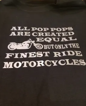 Pop Pop Motorcycle -Short Sleeve Black T shirt