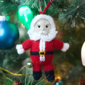 Premium Santa Ornament, Knit Wool