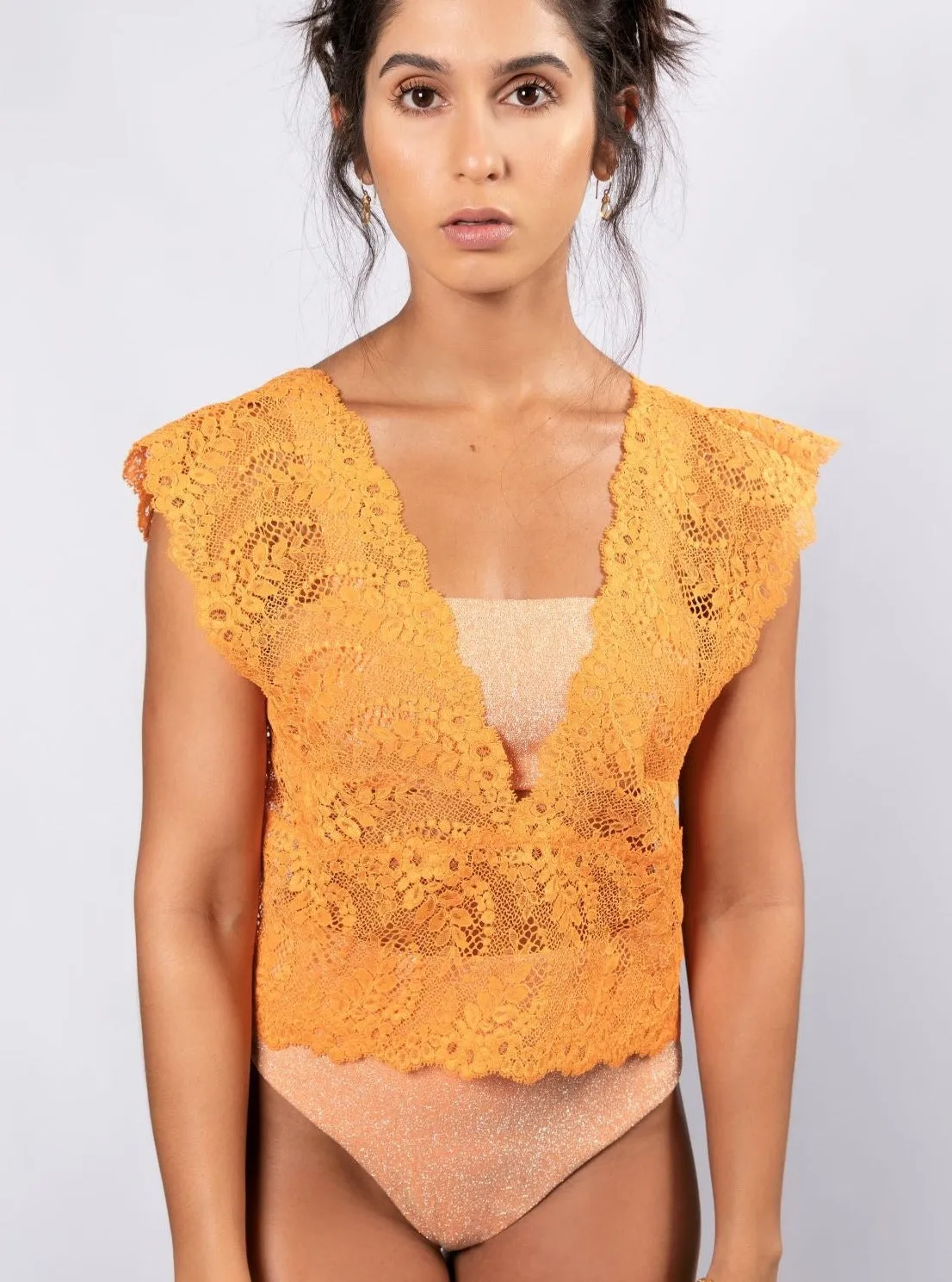 Primula Lace Top - Orange