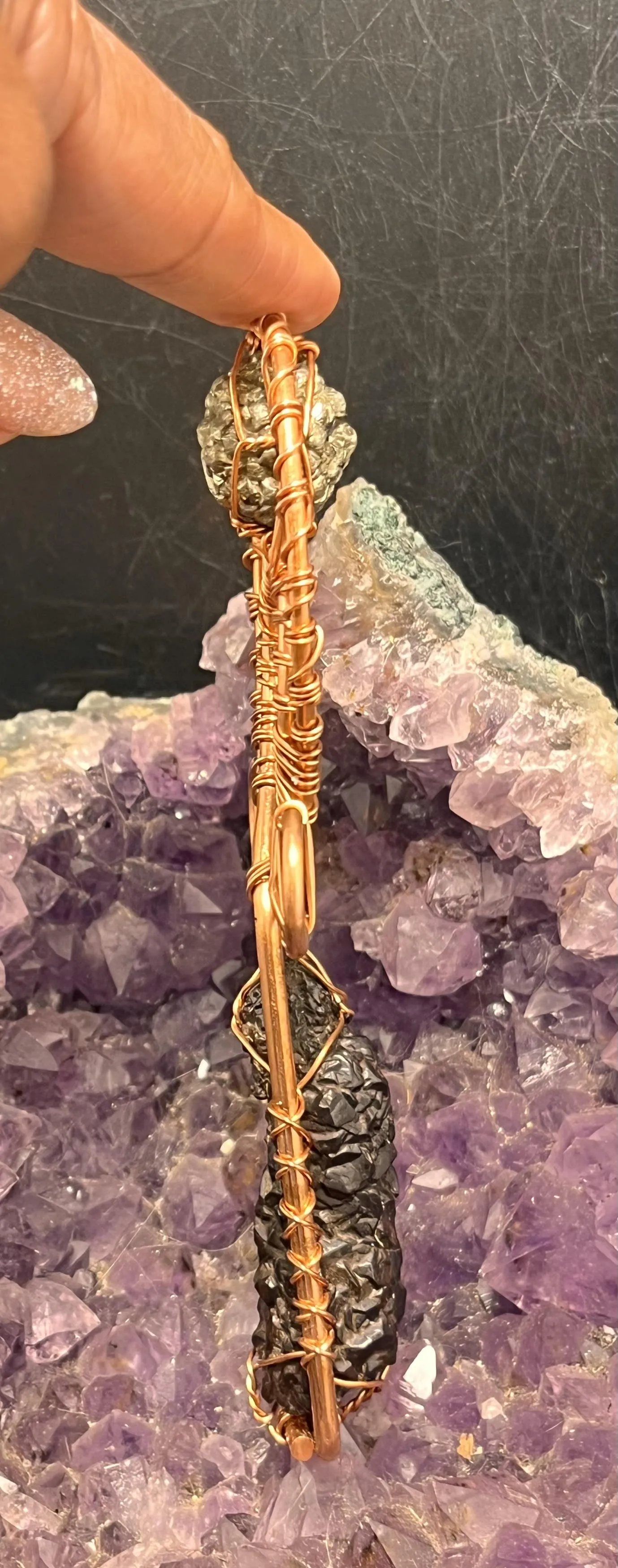 Prophecy Stone and Golden Prophecy "Marcasite/Pyrite" Stone Pocket Copper Ankh