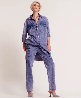 PURPLE RAIN CARGO MOTION DENIM JEANS