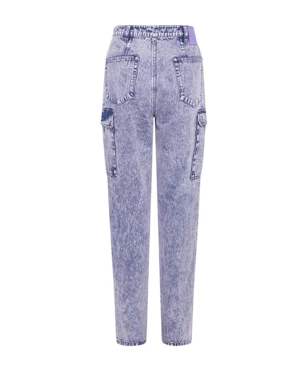 PURPLE RAIN CARGO MOTION DENIM JEANS