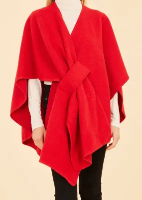 Red Knit Shawl Wrap