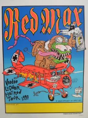 Red Max Voodoo Liquor Hotrod Tour 1997 Silkscreen Print by Frank Kozik
