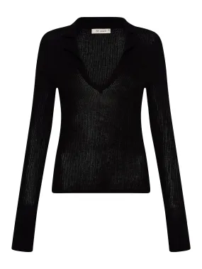 Rib Knit Polo Top