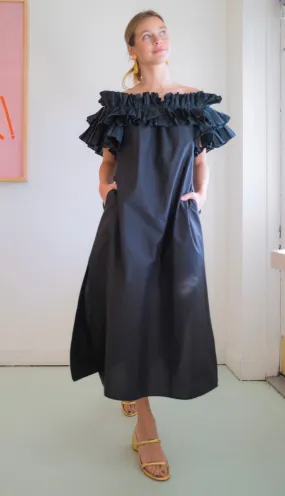 Ruffle Dress in Black
