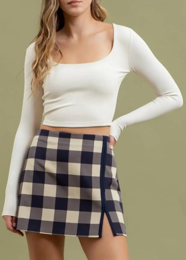Ryanna Scoop Neck Knit Crop Top