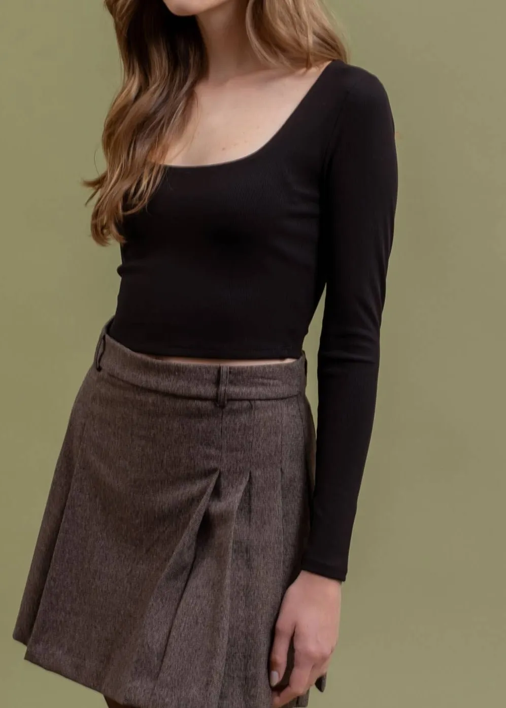 Ryanna Scoop Neck Knit Crop Top